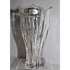 Gorham Crystal Vase 7 3/4" Clear Cut Glass Flower Vase